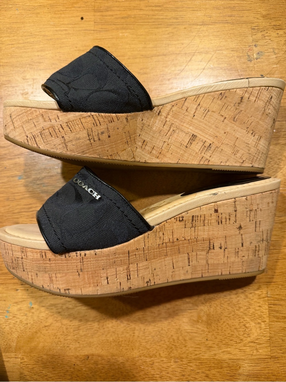 Coach Black Signature Logo Slide Mules - Picture 2 of 7